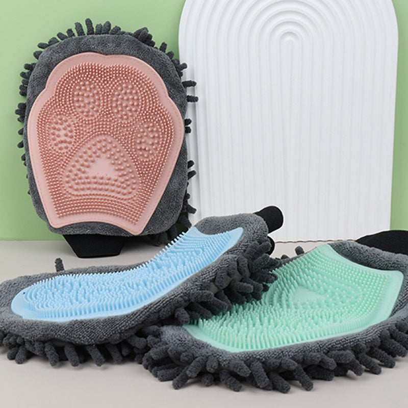 Transform Your Pet's Grooming Routine with the 2-in-1 Bathing Brush Glove!