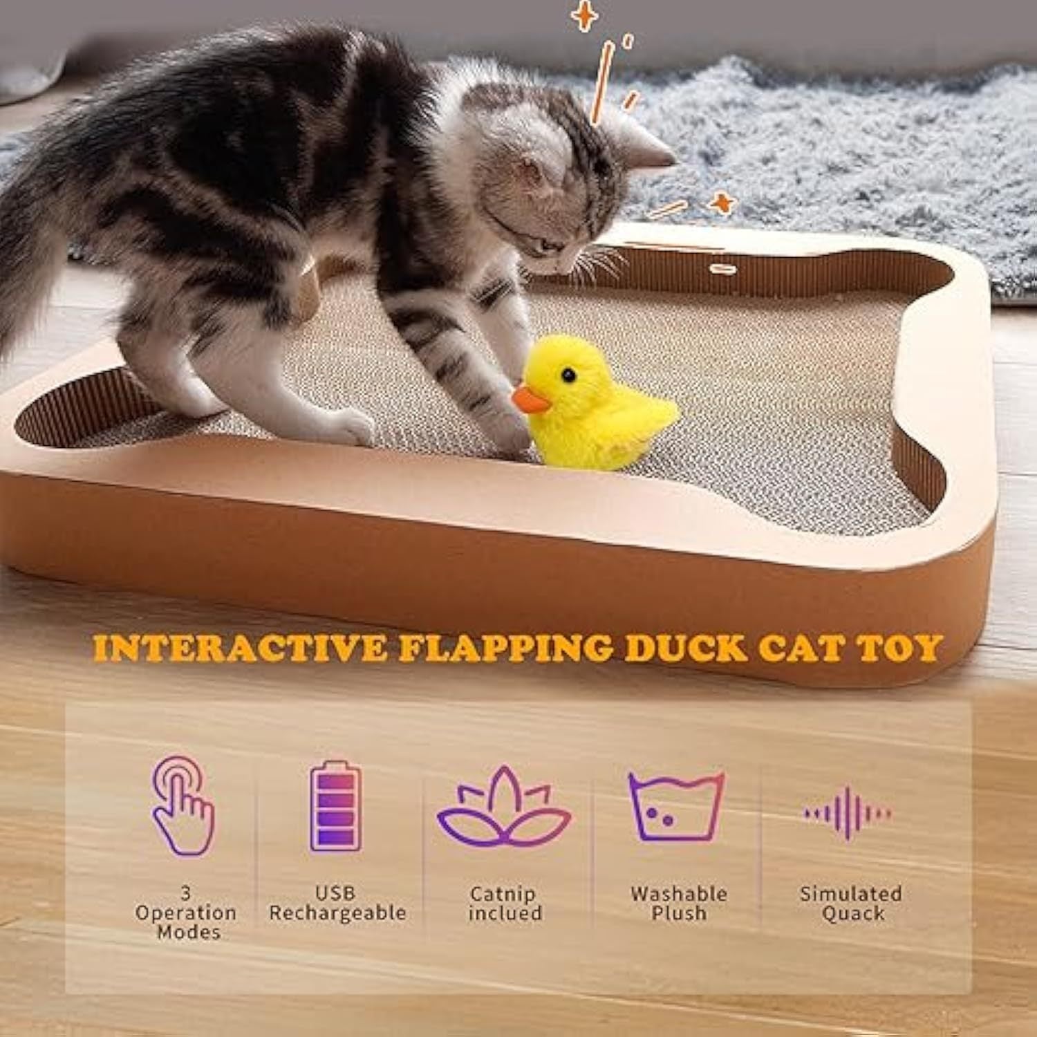 Cat Catnip Toys Beating WingRecs Duck