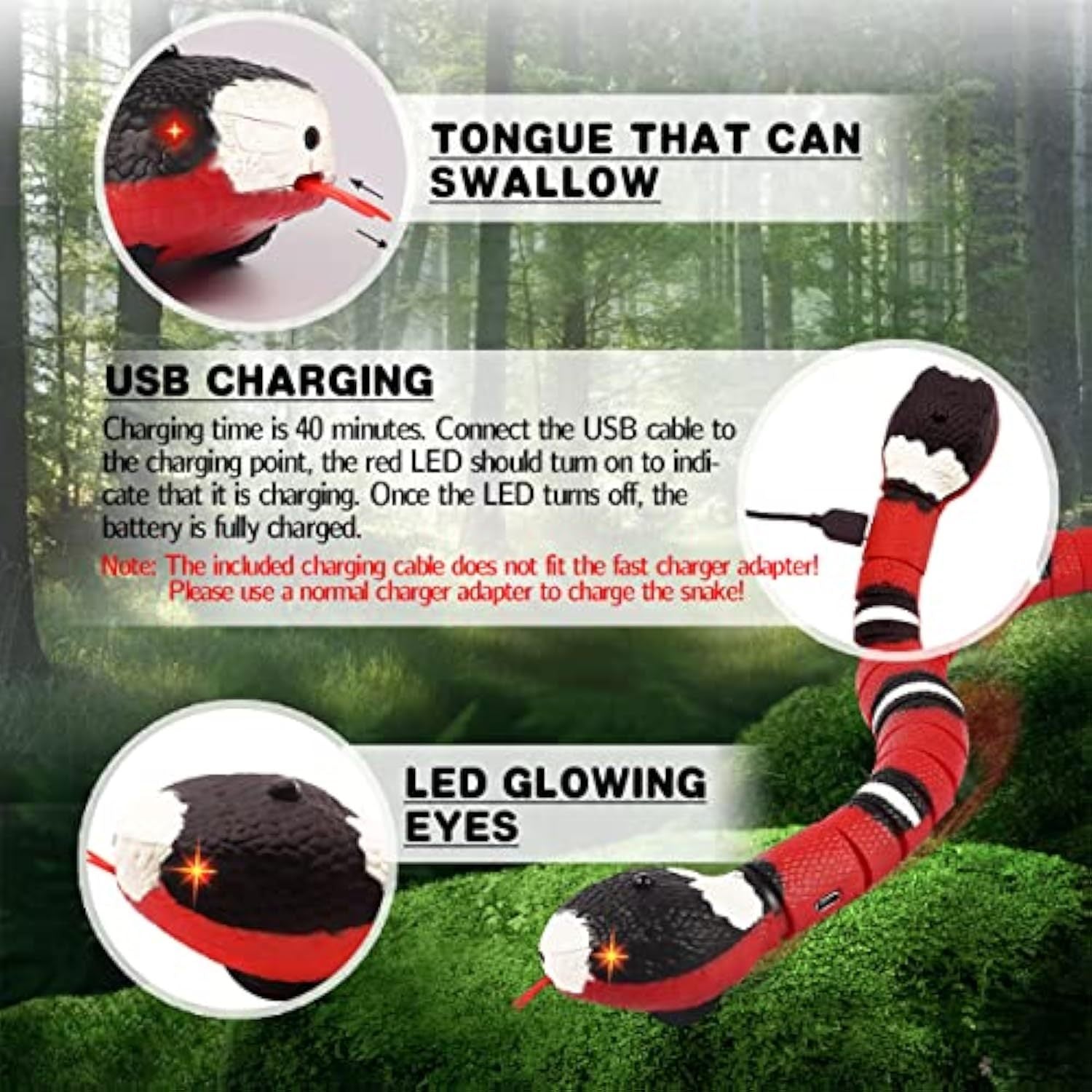 Smart Sensing Snake Toy For Cat