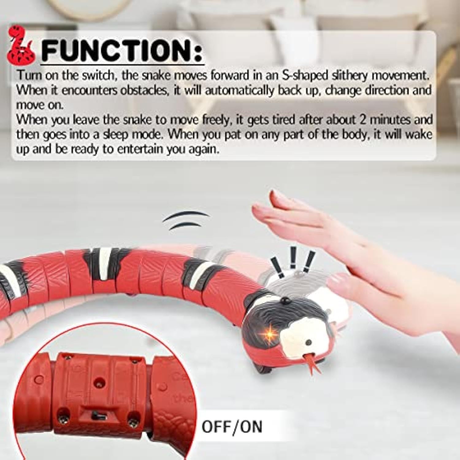 Smart Sensing Snake Toy For Cat
