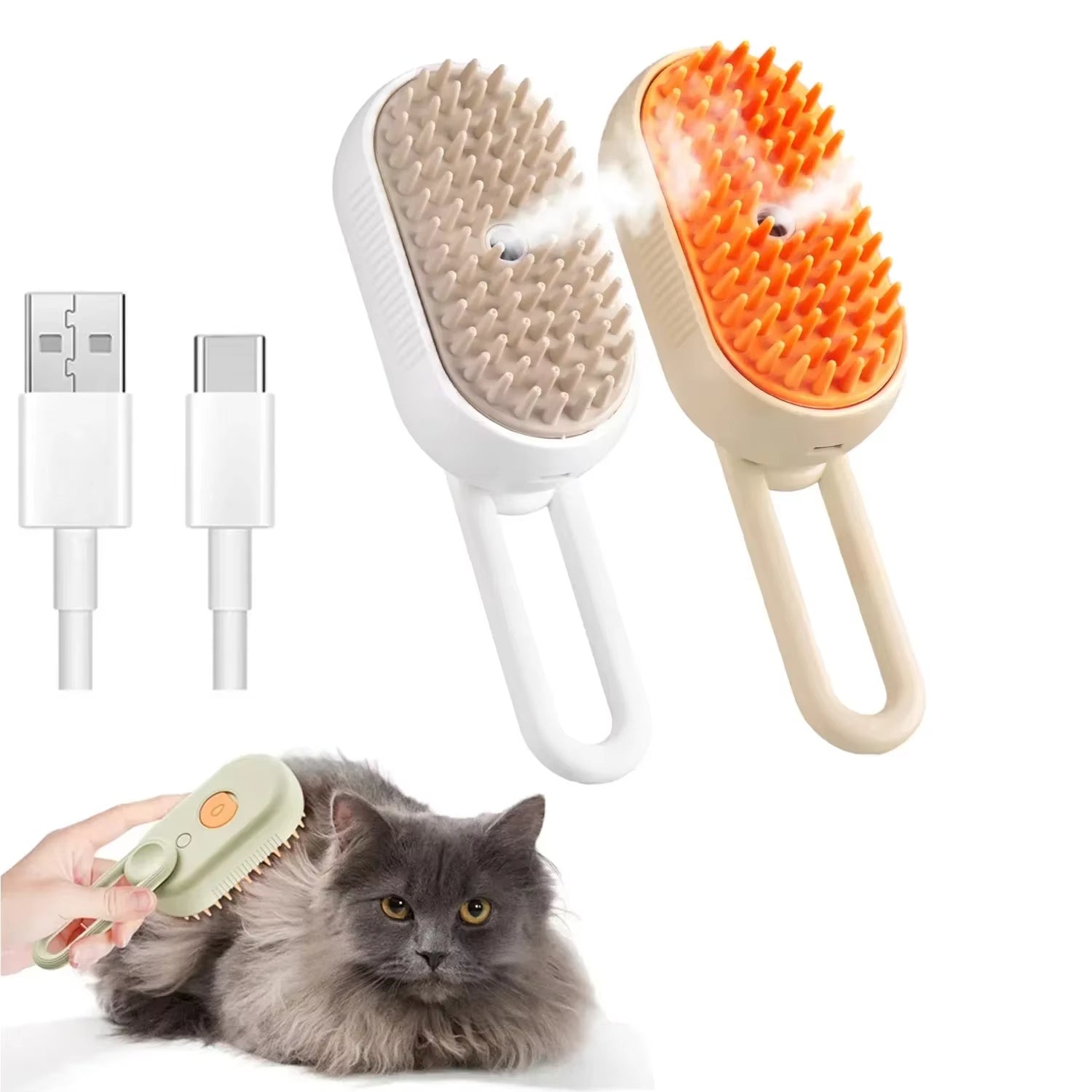 Steam Pet Brush 3-in-1 Massage Dog