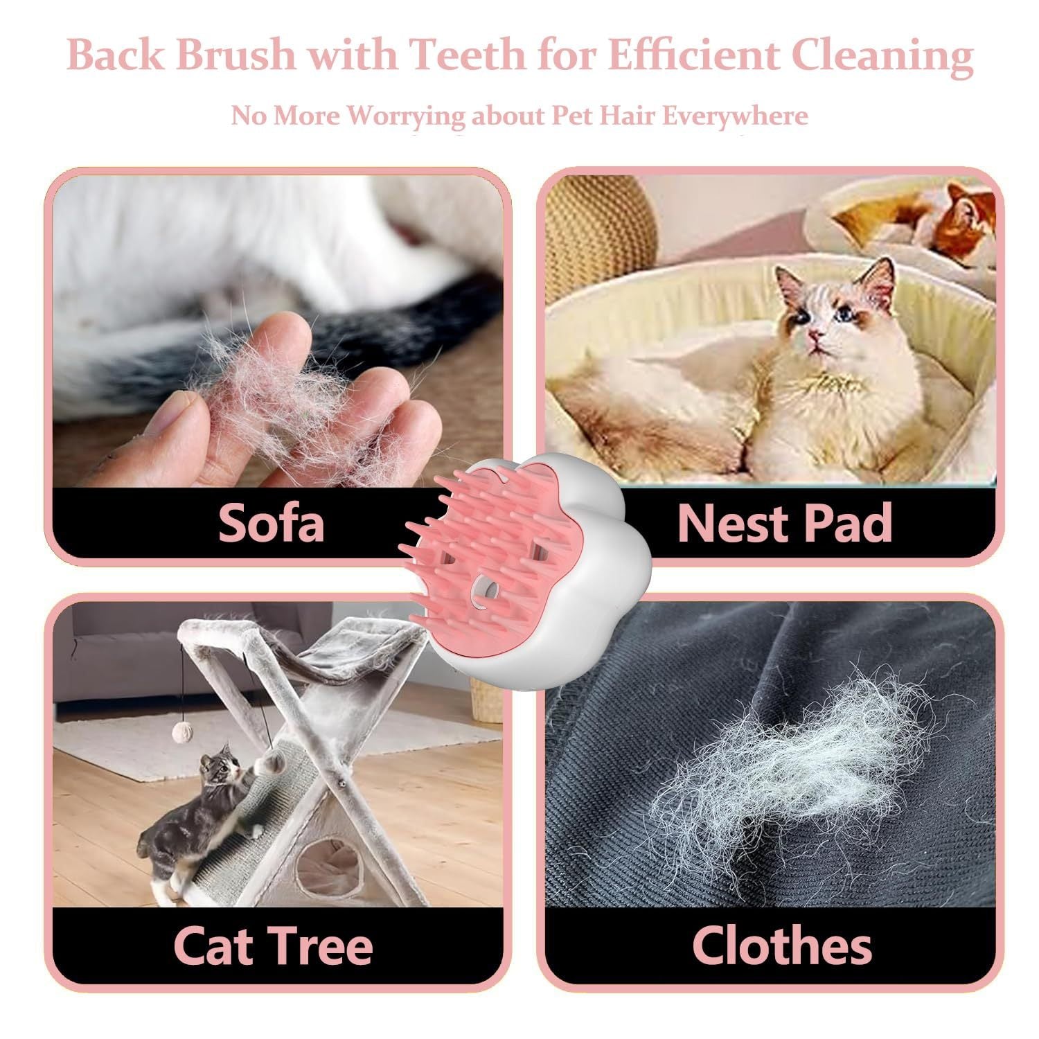 Steamy Cat Brush 4 In 1 Cat Brush