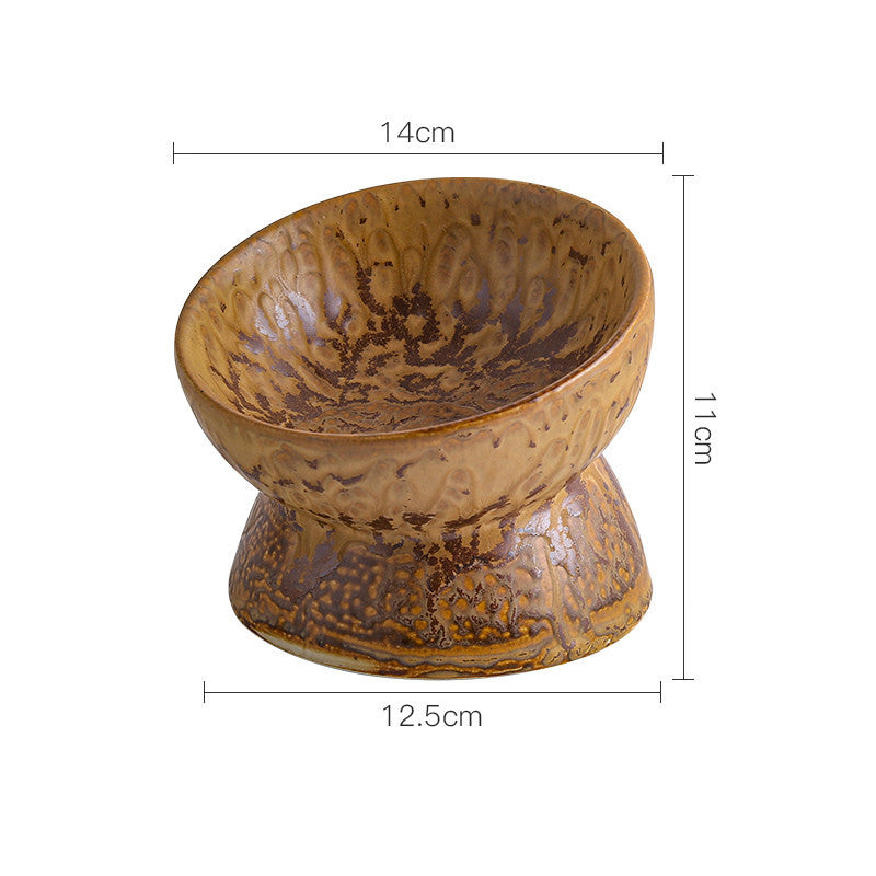 Pet Ceramic Neck Guard Cat Bowl