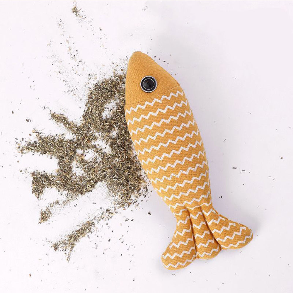 Burlap Fish Catnip Cat Toy